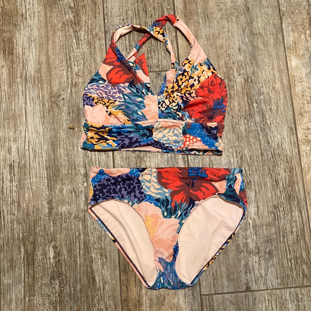 Athleta Multicolor Floral Bikini